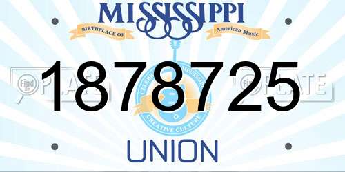 1878725 Mississippi License Plate