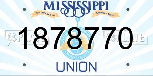 1878770 Mississippi License Plate
