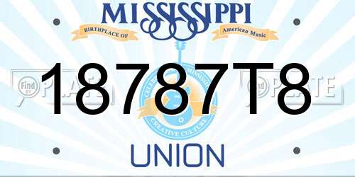 18787T8 Mississippi License Plate
