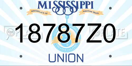 18787Z0 Mississippi License Plate