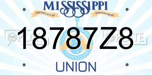 18787Z8 Mississippi License Plate