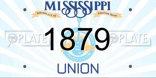 1879 Mississippi License Plate