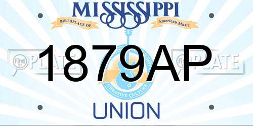 1879AP Mississippi License Plate