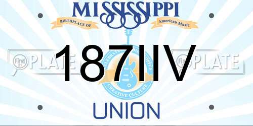 187IIV Mississippi License Plate