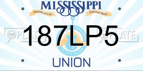 187LP5 Mississippi License Plate