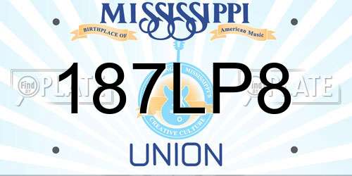 187LP8 Mississippi License Plate