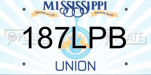 187LPB Mississippi License Plate