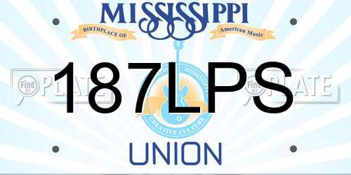 187LPS Mississippi License Plate