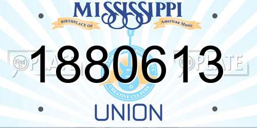 1880613 Mississippi License Plate