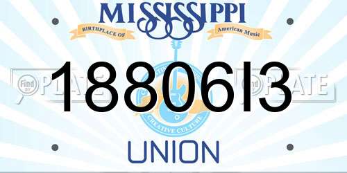 18806I3 Mississippi License Plate
