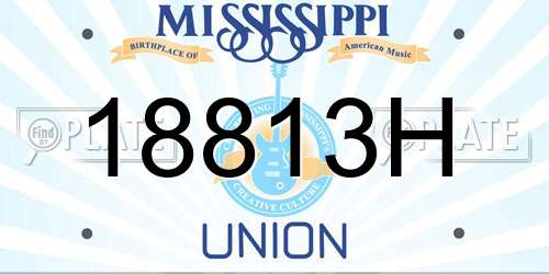 18813H Mississippi License Plate