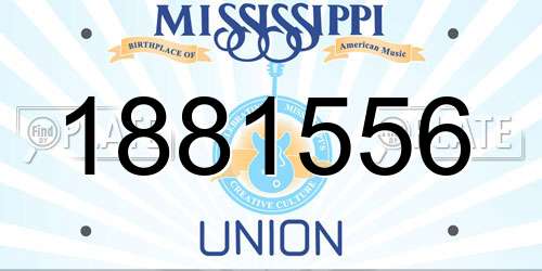 1881556 Mississippi License Plate