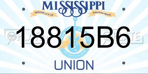 18815B6 Mississippi License Plate