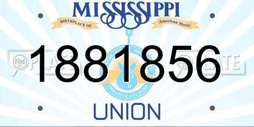 1881856 Mississippi License Plate
