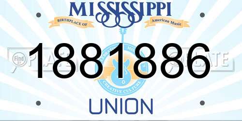 1881886 Mississippi License Plate