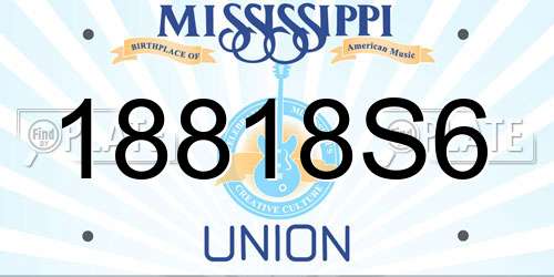 18818S6 Mississippi License Plate