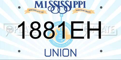 1881EH Mississippi License Plate