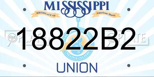 18822B2 Mississippi License Plate