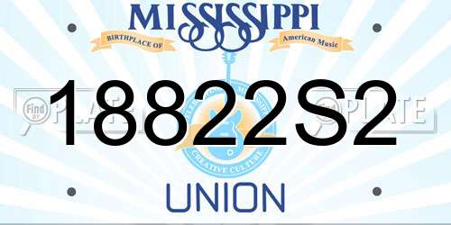 18822S2 Mississippi License Plate