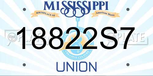 18822S7 Mississippi License Plate