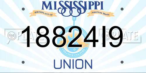 18824I9 Mississippi License Plate