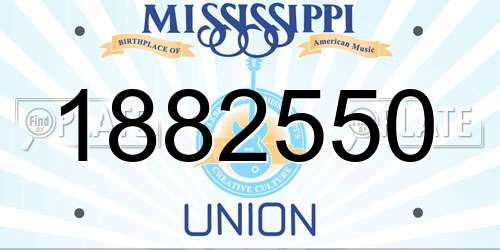 1882550 Mississippi License Plate