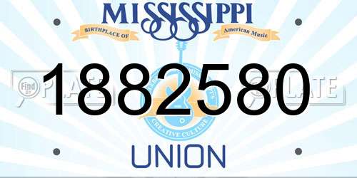 1882580 Mississippi License Plate