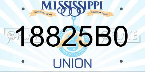 18825B0 Mississippi License Plate