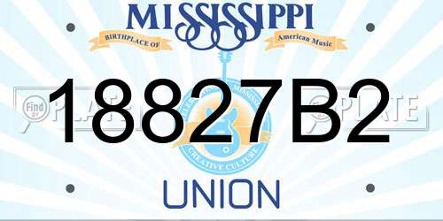 18827B2 Mississippi License Plate
