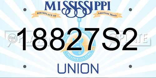 18827S2 Mississippi License Plate