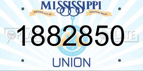 1882850 Mississippi License Plate