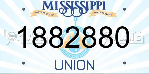 1882880 Mississippi License Plate