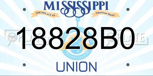 18828B0 Mississippi License Plate
