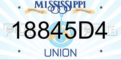 18845D4 Mississippi License Plate