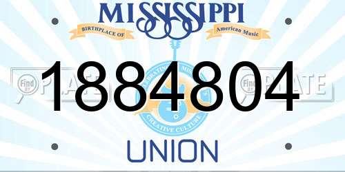 1884804 Mississippi License Plate