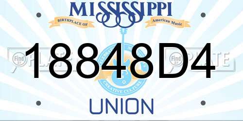 18848D4 Mississippi License Plate