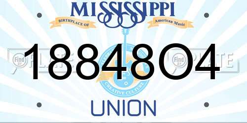 18848O4 Mississippi License Plate