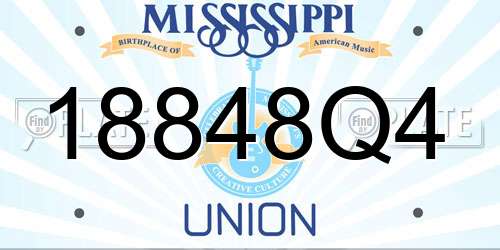 18848Q4 Mississippi License Plate