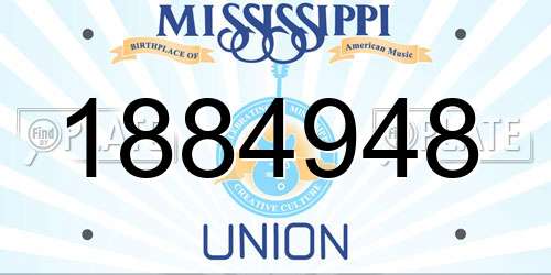 1884948 Mississippi License Plate