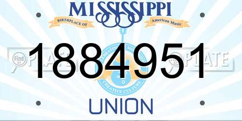 1884951 Mississippi License Plate