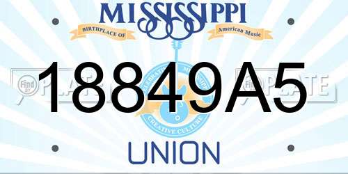 18849A5 Mississippi License Plate
