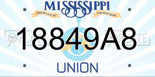 18849A8 Mississippi License Plate