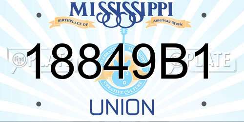 18849B1 Mississippi License Plate