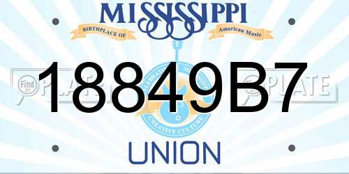 18849B7 Mississippi License Plate