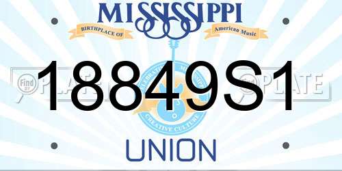 18849S1 Mississippi License Plate