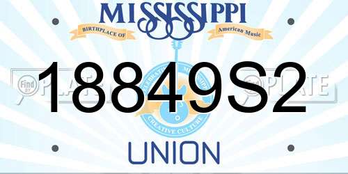 18849S2 Mississippi License Plate