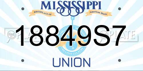 18849S7 Mississippi License Plate