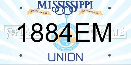 1884EM Mississippi License Plate