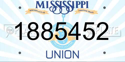 1885452 Mississippi License Plate