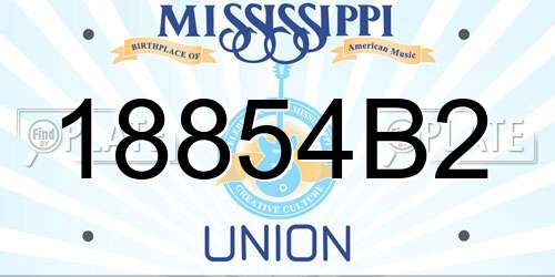 18854B2 Mississippi License Plate